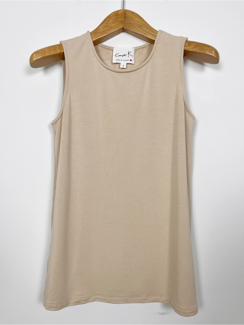 Compli K 🇨🇦 Women’s Casual Sleeveless Tank Top in Light Beige Size Small